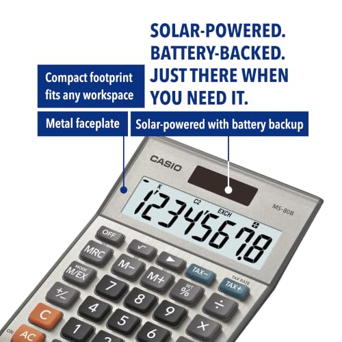 Casio MS-80B Desktop Calculator with Tax & Currency Conversion - Variation 1