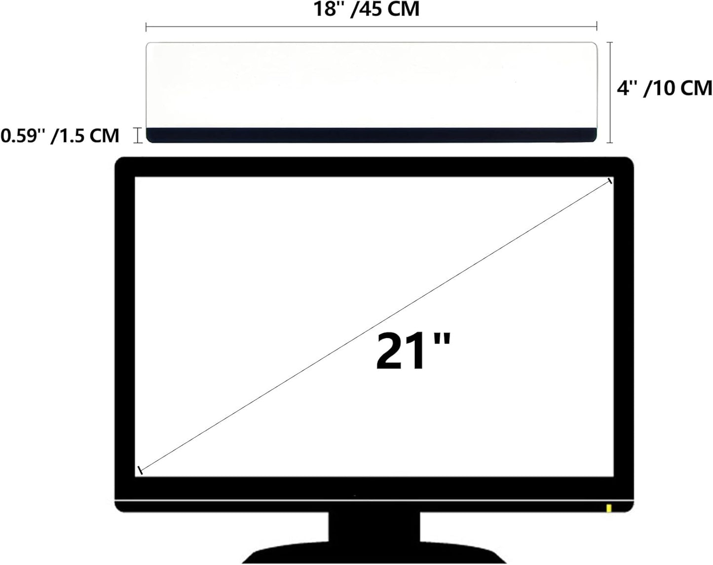 Skiennix Monitor Memo Board - 18" Top Mount Sticky Note Holder | Message Board for Easy Organization