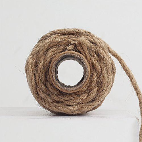 Tenn Well 66ft 4mm Natural Jute Twine - Thick Garden String, 20m Coil