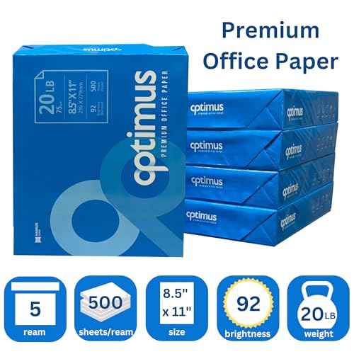 Multi- Use Copy & Printer Paper, 8.5¡± x 11¡±, 20 lbs, (Pack Of 2500 SHEETS/5 REAMS), Letter Size, Laser, Inkjet & Fax Paper, For School, Office & School Applications