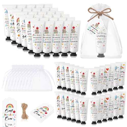 36 Set Christmas Teacher Appreciation Gifts Hand Cream Set Moisturizing Hand Lotion Thank You Teacher Gifts Travel Size with Cards Organza Bags for Dry Cracked Mother's Day