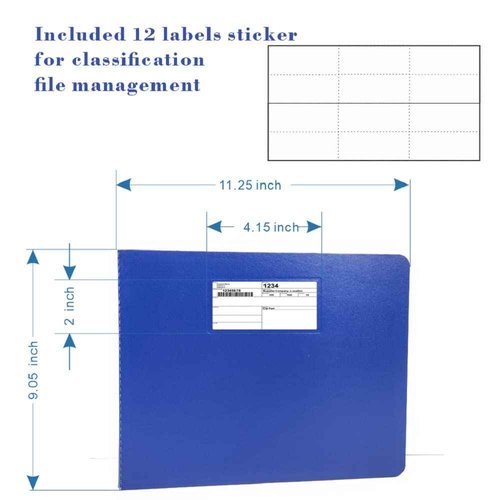 ESKEAR Fiberboard Binder,Sheet Size 8.5 x 11 Inches with Metal Prong Top Fastener with Compressor 2.75 Inch Centers, 2 Inch Capacity for Pressboard Report Cover,12 per Box (Blue))