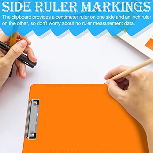 HERKKA 25 Pack Plastic Clipboards Low-Profile A4 Letter Size Assorted Transparent