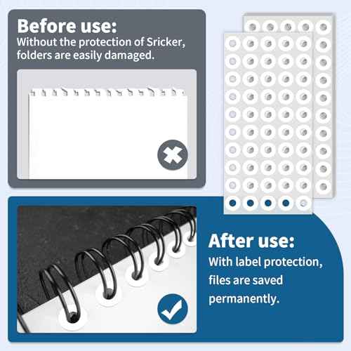 2500 Pcs White Hole Reinforcement Stickers, Round Self-Adhesive 0.25" Diameter Hole Labels for School Home Paper Sheet Binder