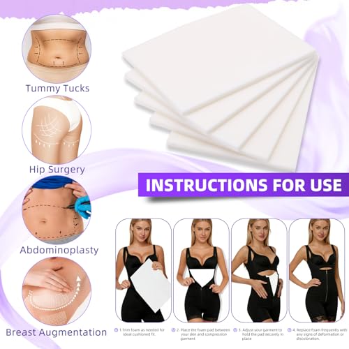 Hayunfiys 5 Pack Post Surgery Liposuction Foam Pads for Abdominal Compression Recovery