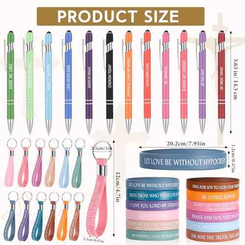Zhanmai 146 Pcs Church Gifts for Women Bulk Bible Verse Notebooks and Pens Inspirational Keychain Religious Bracelets Stickers Christian Favors Gifts for Women Christmas