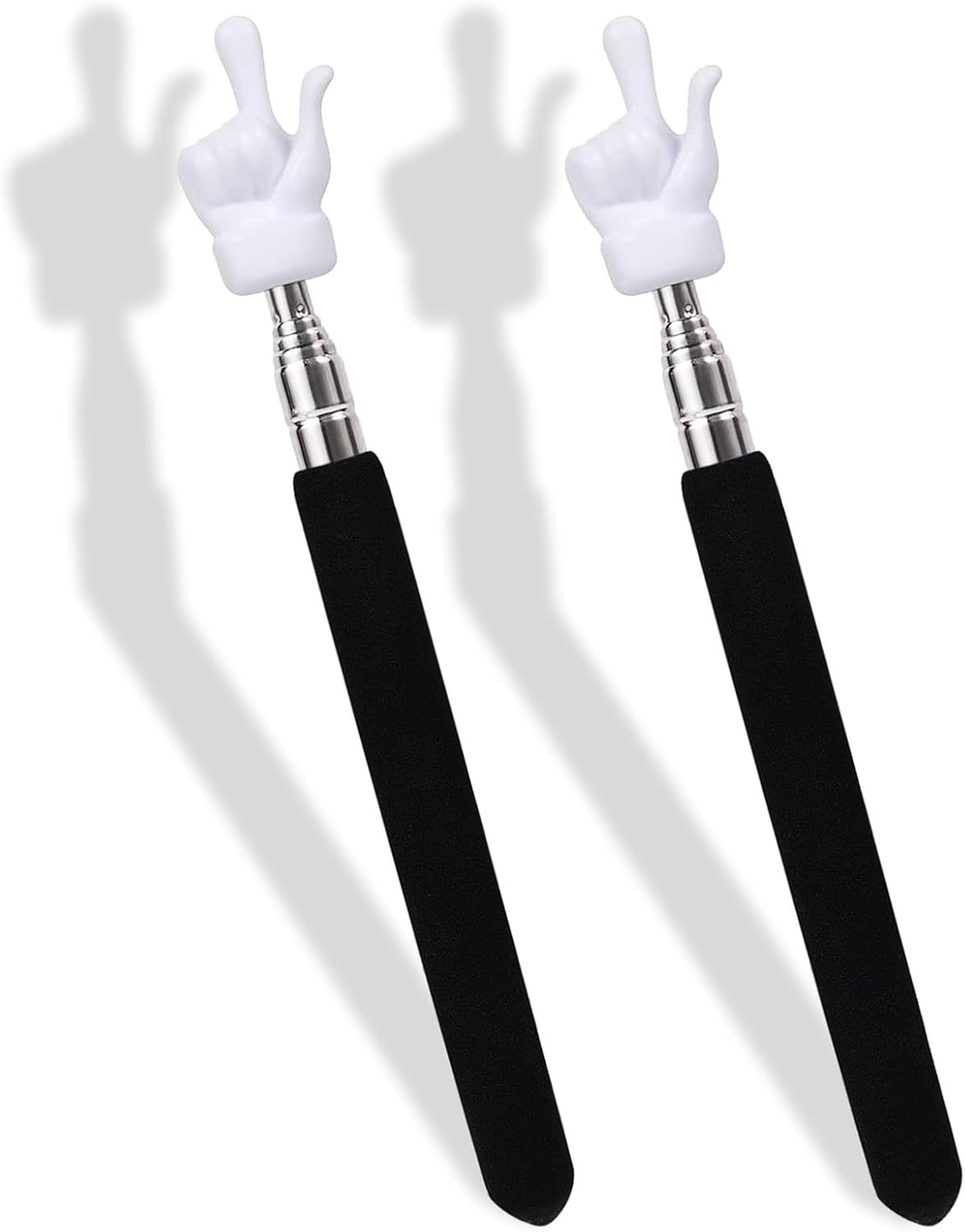 Skiennix Telescopic Teacher Pointer Stick - Retractable Finger Pointer for Classroom Use | 2 Pcs Set (Black)
