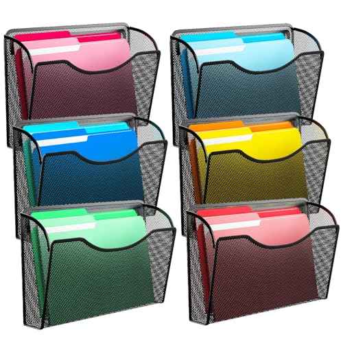 Wall File Organizer,Hanging Wall Mounted File Folder Binder Holder Mail Organizer for Office,Home and School Supplies