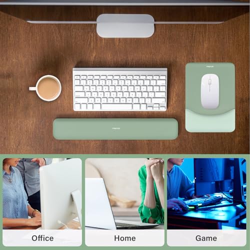 MOSISO Green Keyboard Wrist Rest & Mouse Pad Set with Wrist Support