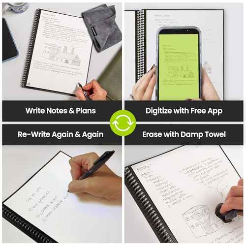 Rocketbook Fusion Hybrid Reusable Planner and Notebook in One, Additional Blank Pages, Goal and Project Tracker, Undated Planner, Letter Size 8.5x11, Pink (Pack of 1)