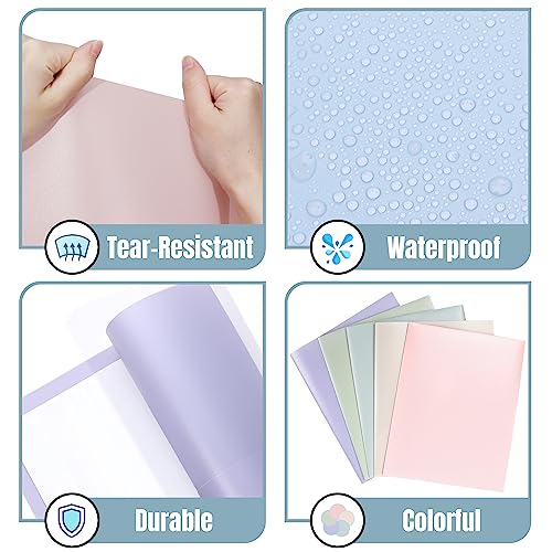 GNL Pastel Colors 5-Pack Heavy Duty 2 Pocket File Folders - Letter Size