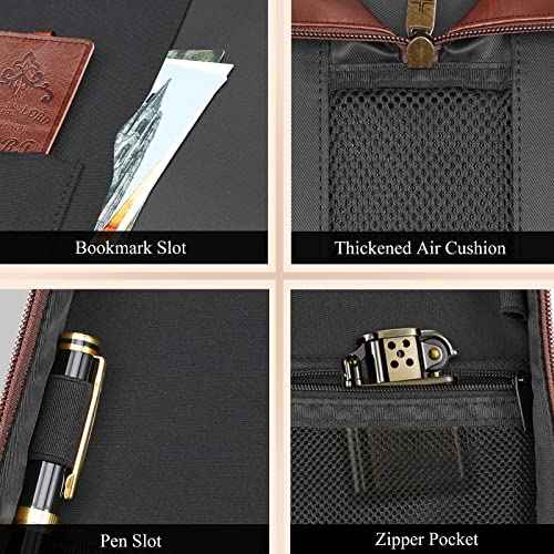 FINPAC Large Classic Bible Cover Vegan Leather Carrying Book Case Church Bag Bible Protective with Handle, Gift for Men, Women, Father, Mother, Friends, Brown