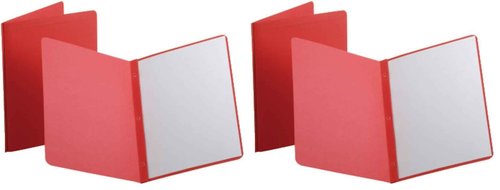 Oxford Title Panel and Border Front Report Covers, Red, Letter Size, 25 per Box, (52511) (Pack of 2)