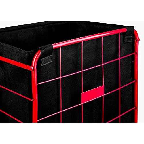 Handy Laundry Shopping Cart Liner, 18" X 15" X 24", Square Bottom, Fits Standard Shopping Cart, Cover and Adjustable Straps for Easy Secure Attachment, Made from Waterproof Material, Black