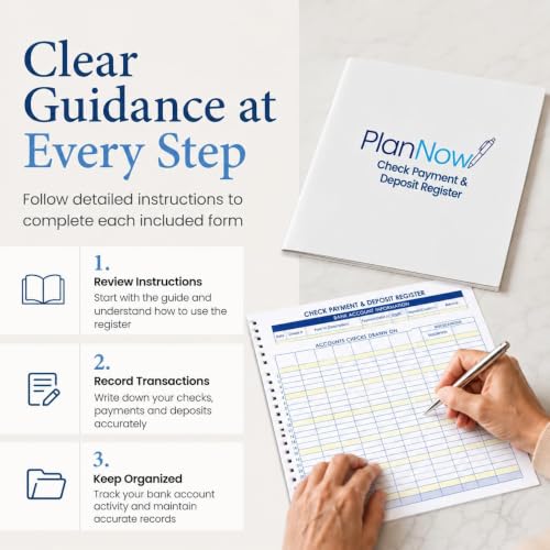 Dual Check Register for Personal, Business & Office Use – PlanNow Spiral-Bound