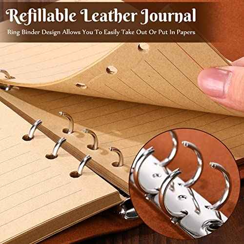Teling 10 Pieces PU Leather Journal Tree Vintage Refillable Notebook Travel Journal Rustic Bound Diary Daily Writing Notepad with Lined Pages Gifts for Men Women(A6, 5'' x 7'')