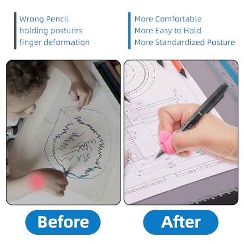 Grips for Pencil for Kids Handwriting, 8 Pcs Pen Grips, Ergonomic Pencil Grippers Holder for Kids, Writing Posture Correction with Cushion for Toddlers, Adults, Preschooler, Special Education Supplies