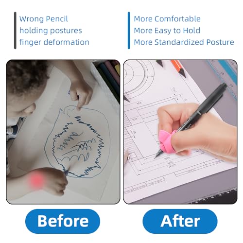 Kids Pencil Grips for Handwriting - 8 Pack Ergonomic, Non-Slip Pen Holders for Toddlers & Students