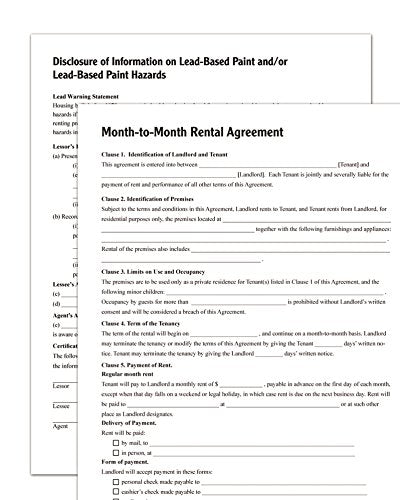 Adams Month-to-Month Rental Agreement Form with Instructions (White)