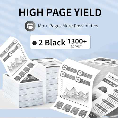 260XL Black Ink Cartridge Replacement for Canon PG-260 Black Ink Cartridge 260XL High Yield for Canon Pixma TS6420a TS6420 TS6400 TR7020 TR7020a TTR7022 TR7022a TS5300 TS5320 Printer(2Black)