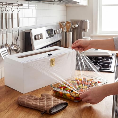 12 Inch Plastic Wrap Dispenser with Cutter & Roller for Foil