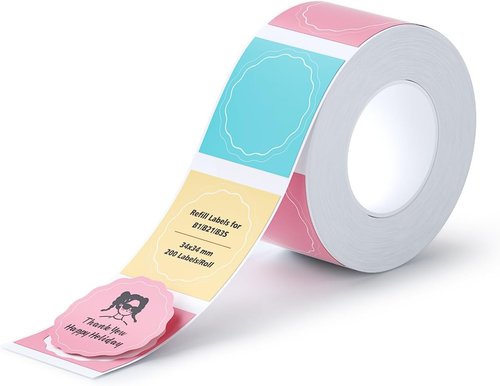 NIIMBOT Thermal Stickers - 200 Waterproof Round Labels for B21/B1/B3S Printer | 1.34'' x 1.34'' (34x34mm)