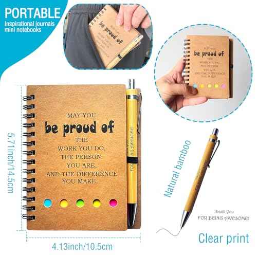 Appreciation Thank You Gifts,21 Set Spiral Notebook with Pen,Office/School Supplies,Bulk Inspirational Journals Notepads,Small Notebooks for Teachers Students Employee Women Men Work & Note (21 SET)