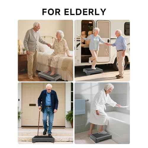 Mobility Step Stool for Adults, Bed Step Stools, 680 LBS Capacity Safety Step Platform, Portable Stair Assist for Cars, Indoor/Outdoor Steps, Black