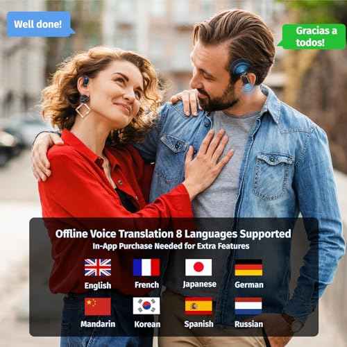 2025 AI Language Translator Earbuds Real Time, SSheadphone (Ink Black)