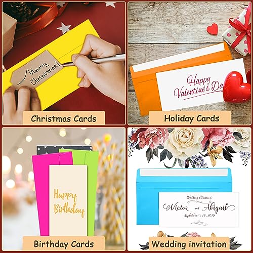 Outus Neon Color 500 Pcs #10 Colored Envelopes with Adhesive Closure
