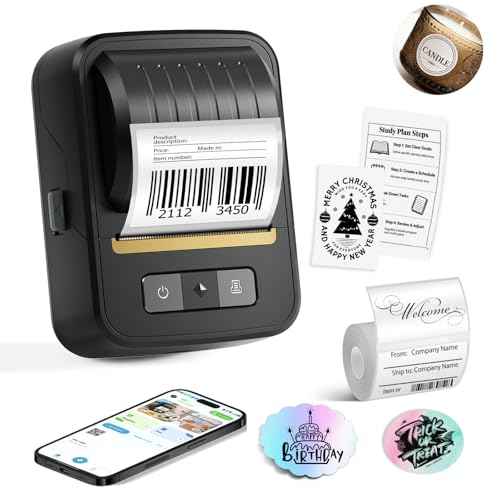 Label Maker Machine with Tape, 2 Inch Portable Bluetooth Label Makers, N20 Wireless Thermal Label Printer for Small Business, Office, Home, School, Barcode Address Logo Inkless Labeler for Phone