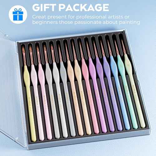 Nicpro 15PCS Micro Fine Detail Paint Brush Set, Aesthetic Pastel Small Miniature Fine Tip Detail Brushes Kit for Acrylic Oil Watercolor, Craft, Models, Miniatures, Rock Painting, Paint by Numbers