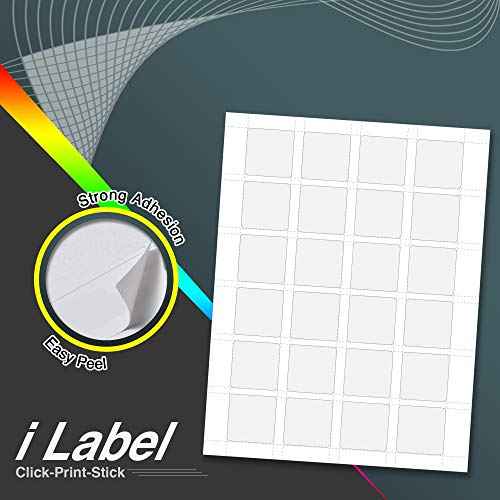 24UP 1.5" x 1.5" Square Labels for Laser & Inkjet Printers[500 Sheets,12000 Labels]
