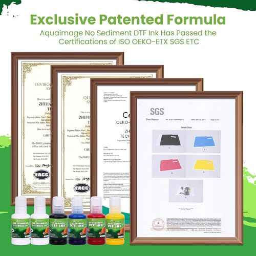 No Sediment Premium DTF Ink 900ML- DTF Transfer Ink for PET Film, Refill Ink for ET-8550 ET-8500 Printers, Heat Transfer Printing Ink Set 150mlx 6(2Wh+BKCMY)(Free ICC)