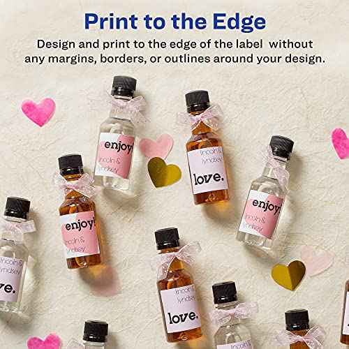Avery Matte White Square Labels, Sure Feed Technology, 1" x 1", 2,400 Matte White Printable Labels