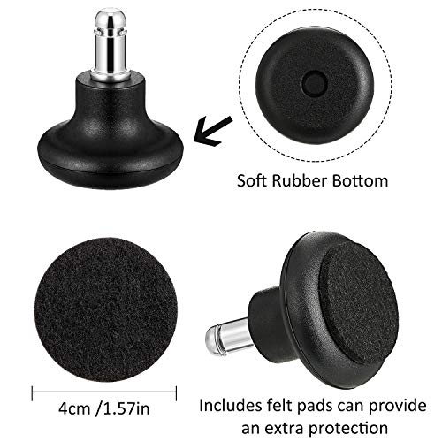 Outus 5 Pcs Bell Glides for Office Chairs – Low Profile Replacement Casters