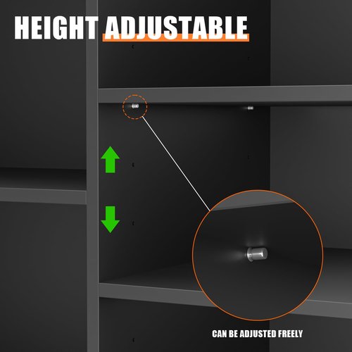 48" W * 20" D * 38" H - Black Wooden Cash Wrap Counter, Commercial Cash Wrap Counter with Adjustable Shelves