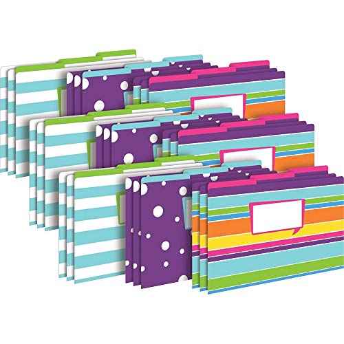 Barker Creek Legal File Folders Pack of 27, Happy, Multicolor, 27 Legal Size File Folders in Three Colorful Patterns, 1/3 Tabbed, Home, School and Office Supplies (3569)