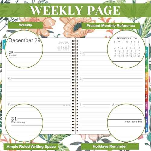 2026 Planner ? Weekly £¦ Monthly Planner 2026, Jan. 2026 ? Dec. 2026, 8.5" x 11" with Colorful Tabs, Flexible Cover, Thick Paper, Twin-Wire Binding, Back Pocket, To-Do £¦ Notes