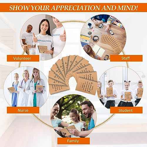 Colarr 24 Pcs A5 Inspirational Spiral Notebook Bulk Appreciation Gift 6x8 Inch Motivational Notepad 100 Page/50sheet Lined College Ruled Journal for Employee Coworker Teacher Nurse (Brown)