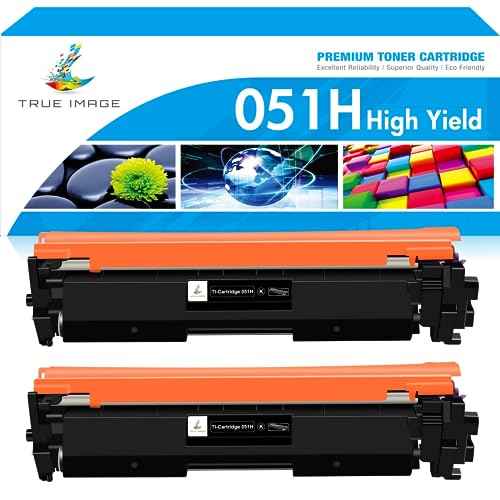 TRUE IMAGE Compatible 051H 051 Toner Cartridge Replacement for Canon 051H 051 MF267dw CRG051 CRG-051 CRG051H ImageCLASS MF264dw MF269dw LBP162dw LBP161dn MF266dn MF263dn Printer (Black 2-Pack)