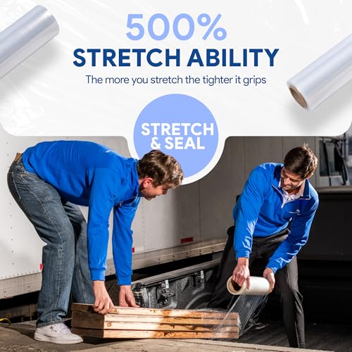 International Plastics Co. 18" x 1200 ft Plastic Stretch Film Wrap - 500% Stretch, Clear, 1 Pack / 17" Styles