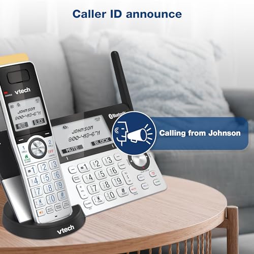 VTech IS8151-5 Cordless Phone with 5 Handsets, 2300 ft Range, Bluetooth, Call Blocking