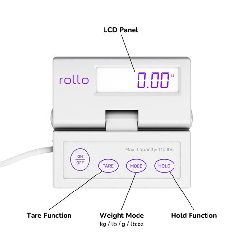 Rollo Shipping Scale and No Noise Tape Bundle - Scale for Shipping Packages with No Noise Silent Packing Tape