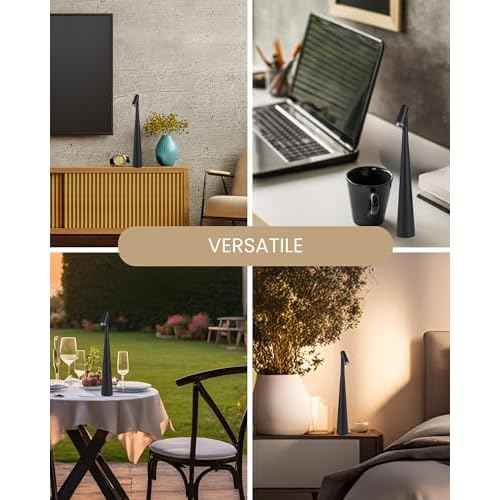 Generic NOCABLESINSIGHT Desk lamp, USB Rechargeable, 3 Brightness Levels, Touch Control, for Desk, highlighting Items. Color Black, Small
