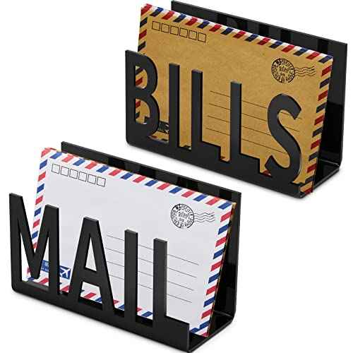 2 Pcs Mail Bill Organizers Holders for Desk Mail Holder Countertop Hollow Sorter Letter Decorative Bill and Desk Vertical Envelope Holder