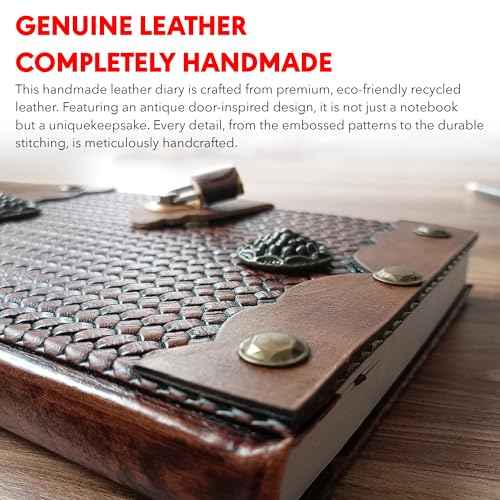 Antique Door Design Lockable Diary with Padlock, Handmade Leather Journal with Lock, Gift for Men Women Lined Paper Diary With Lock, 384 Pages Big size Journal for Writing Diary
