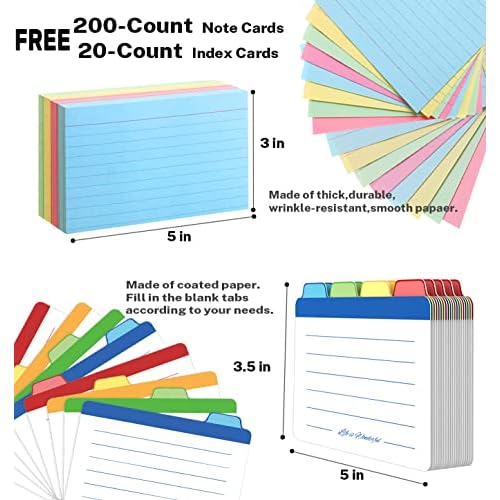 Neando 3x5 Index Card Organizer Box with Lid ? Acacia Wood Note Card Holder with 200 Cards & 20 Dividers, Holds 600 Cards, 4 Compartments, Magnetic Closure ? Desktop Storage for Study, Office, Recipes