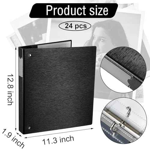 Protective Photo Slide Storage Box Set - 50 Pages Acid Free Protector 3 Ring Pocket Binder With Plastic Sleeves - Holds 20 35mm Slides Each Page - Presentation Book for Organizing