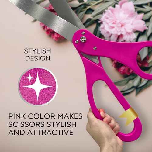 Ribbon Cutting Ceremony Kit ? Pink Large Grand Opening Ribbon Cutting Ceremony Scissors 25'' and Pink Satin Ribbon for Grand Openings Ceremonies Special Events & Inaugurations